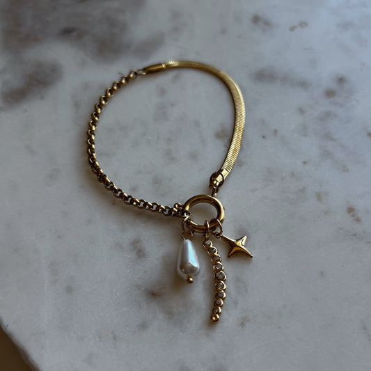 Trinity Gold Charm Bracelet